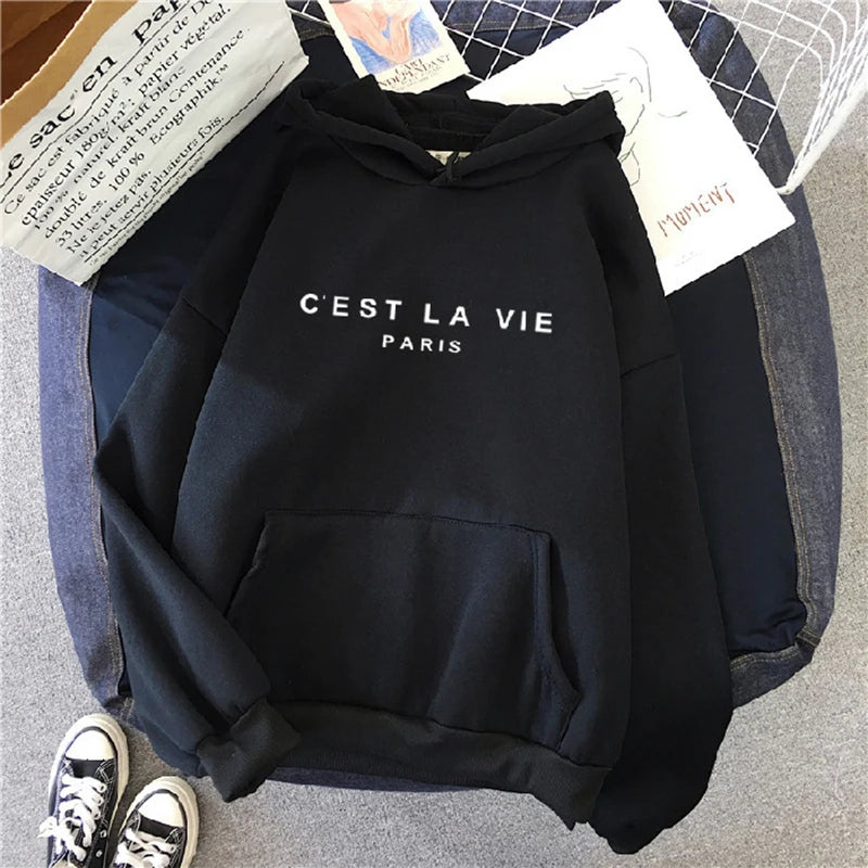 Lässiger bedruckter lockerer Hoodie - Frühlings-Streetwear-Pullover