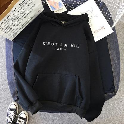 Lässiger bedruckter lockerer Hoodie - Frühlings-Streetwear-Pullover