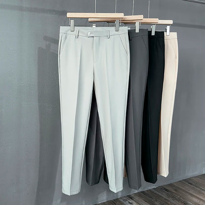 Pantalon de costume pour homme, coupe ajustée, décontracté, printemps-automne