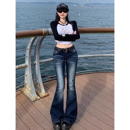 Jean slim évasé en denim High Street pour femme