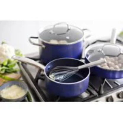 12-Piece Ceramic Nonstick Cookware Set - Toxin-Free, Dishwasher Safe