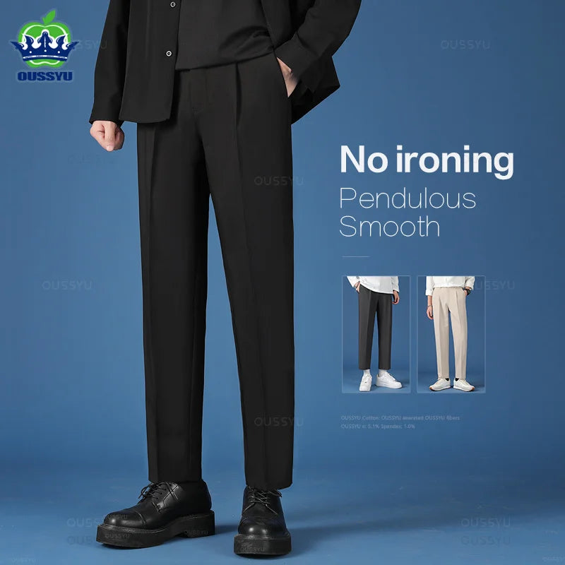 Pantalon de costume d'affaires coréen lisse printemps/été