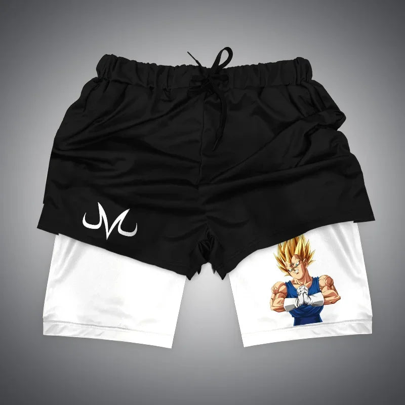 Dragon Ball & One Piece Anime Print Gym Shorts