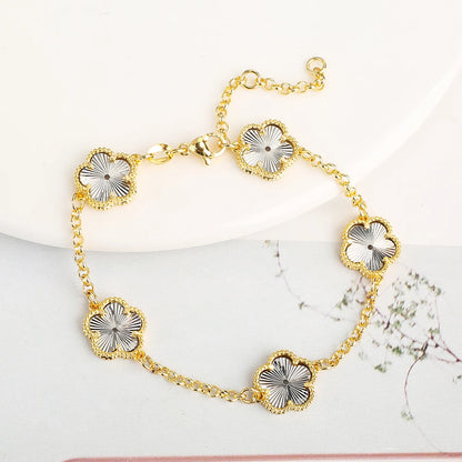 Gold-Plated Hollow Plum Blossom Double-Sided anklet Bracelet