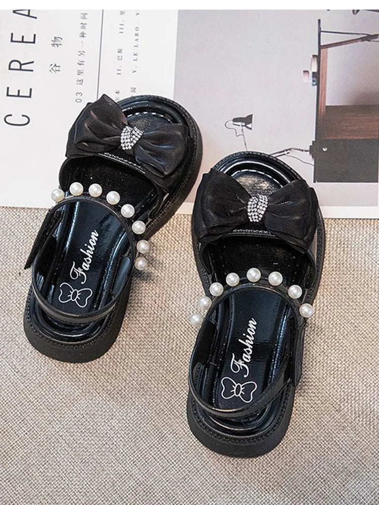 Pearl Bow Girl's Sandals