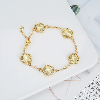 Gold-Plated Hollow Plum Blossom Double-Sided anklet Bracelet