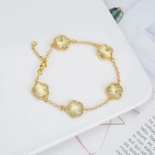 Gold-Plated Hollow Plum Blossom Double-Sided anklet Bracelet