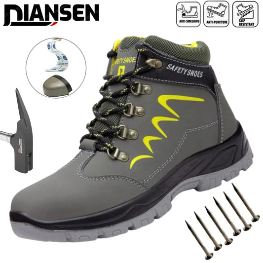 Men Steel Toe Waterproof Non-Slip Safety Boots