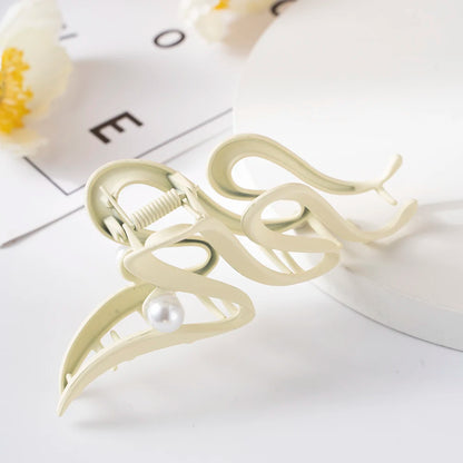Irregular Metal Pearl Hair Claw Clips for Women – Alloy Barrettes
