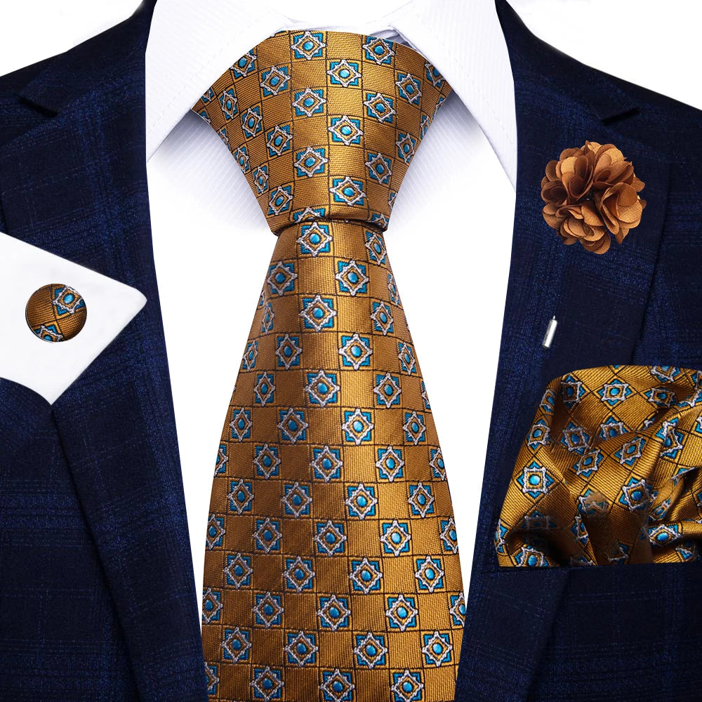 Men's Paisley Sky Blue Striped Silk Tie