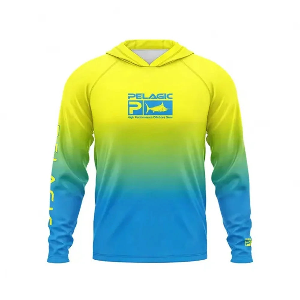 Pelagic Fishing Langarmshirt mit Kapuze und UPF50+