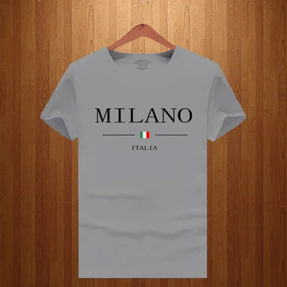 Sommer-T-Shirt mit Milano-Buchstaben-Print für Herren im Y2K-Stil