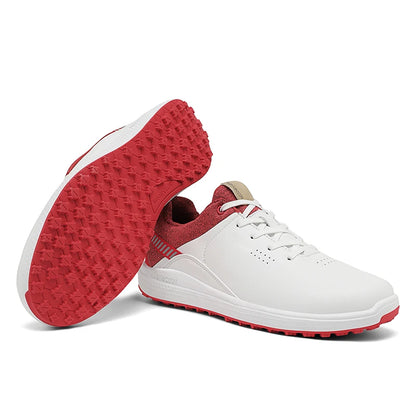 Men’s Waterproof Golf Shoes – Spikeless Lace-Up Golf Trainers Breathable Lightweight Golf Sneakers