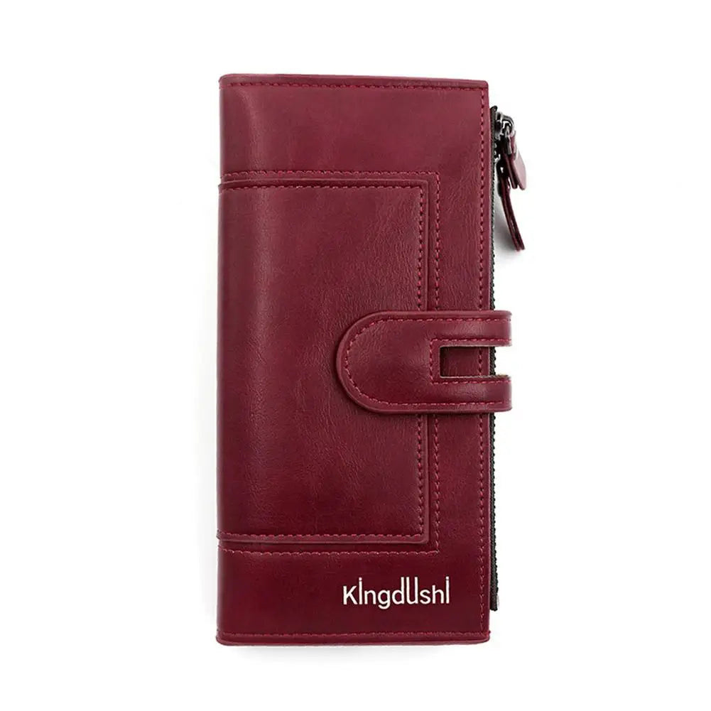 Lange Geldbörse aus PU-Leder für Damen – Clutch mit mehreren Kartenfächern