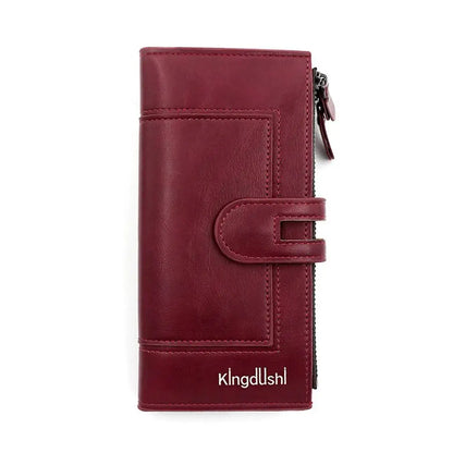 Lange Geldbörse aus PU-Leder für Damen – Clutch mit mehreren Kartenfächern