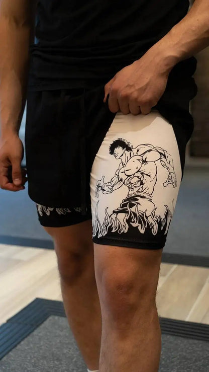 Dragon Ball & One Piece Anime Print Gym Shorts