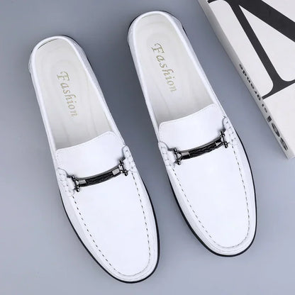 Flacher Herren-Loafer aus echtem Leder