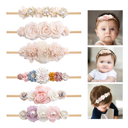 3pcs/set Baby Headwear Hairbands Elastic flower