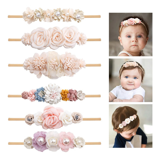 3 Stück/Set Baby-Kopfbedeckung, Haarbänder, elastische Blume