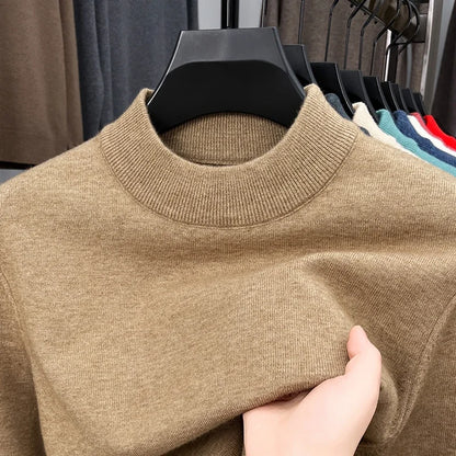 Knitwear Sweater Autumn/Winter Mock Neck  Pullovers Casual Mens Clothing