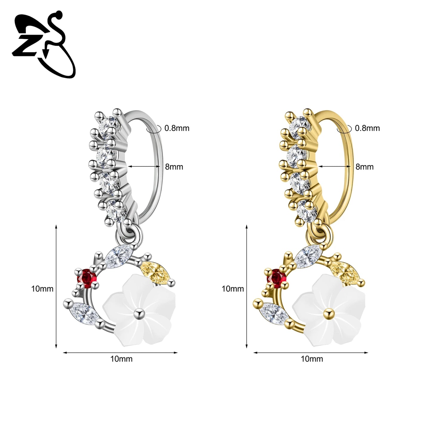 Hochwertige baumelnde Nasenringe mit CZ-Herzen für Frauen