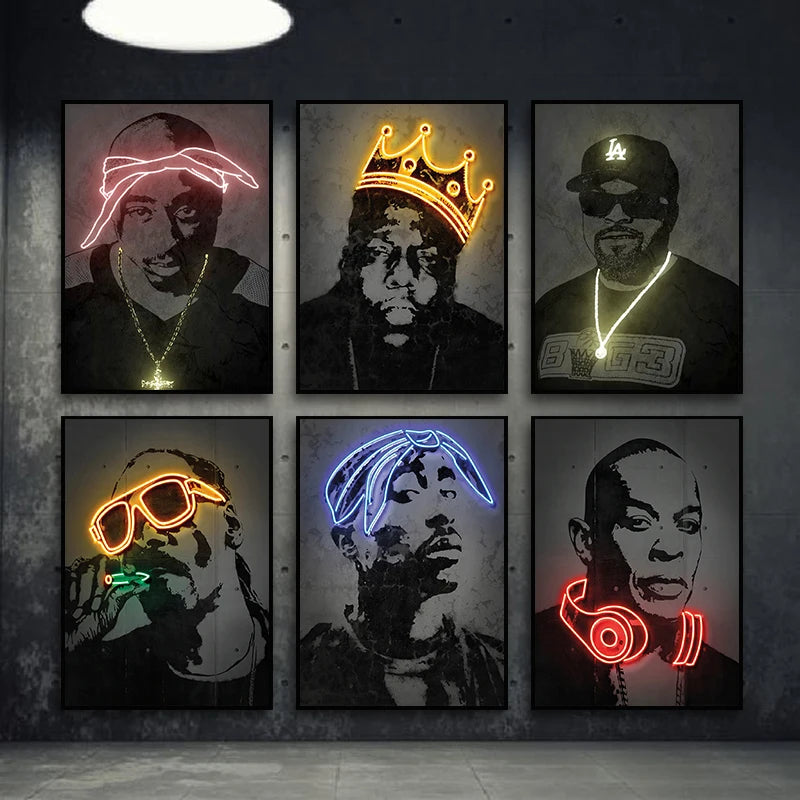 Hip Hop Singers Abstract Wall Art Paintings