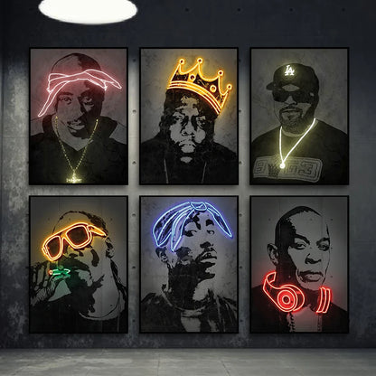 Hip Hop Singers Abstract Wall Art Paintings