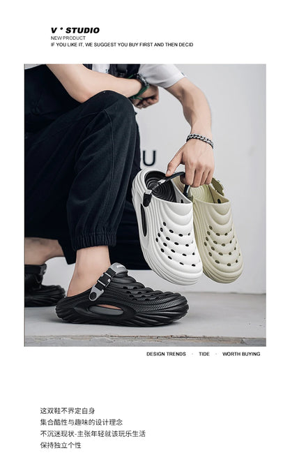 Baotou sabots pantoufles d'été à semelles épaisses