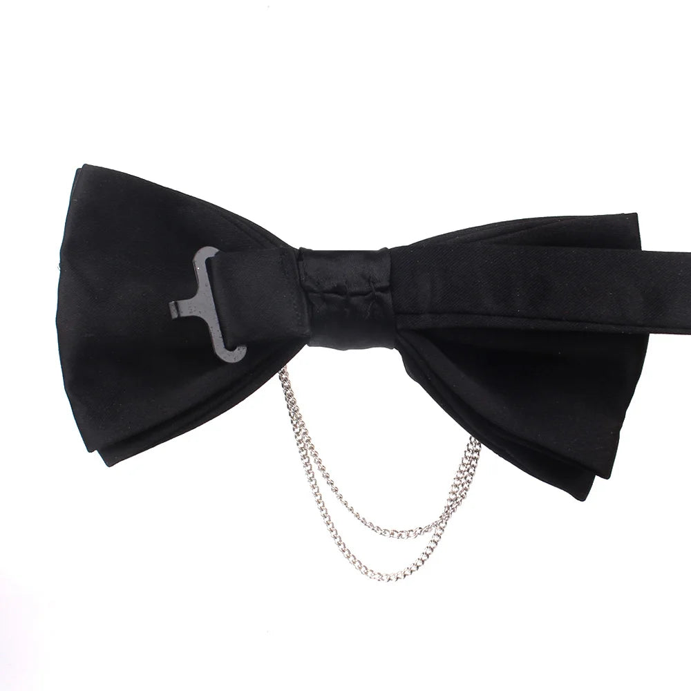 Black Metal Decorated Bowtie for Men