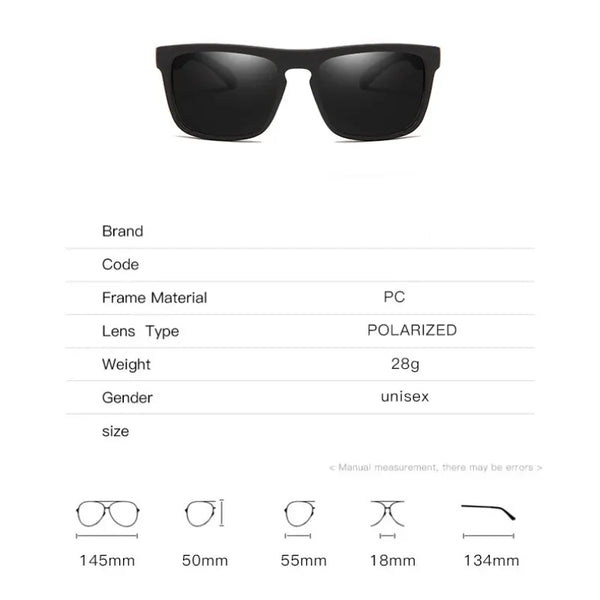 Ultra-Light Rectangular Polarized Sunglasses Main View