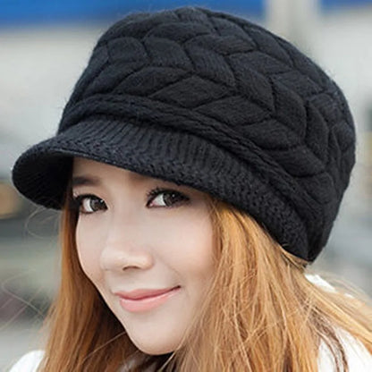 Winter Women Hat Wide Brim Keep Warm