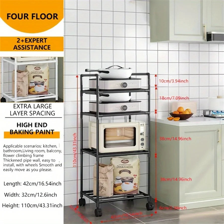 Multi Layer Kitchen Microwave Storage Rack