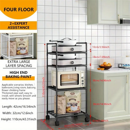 Multi Layer Kitchen Microwave Storage Rack