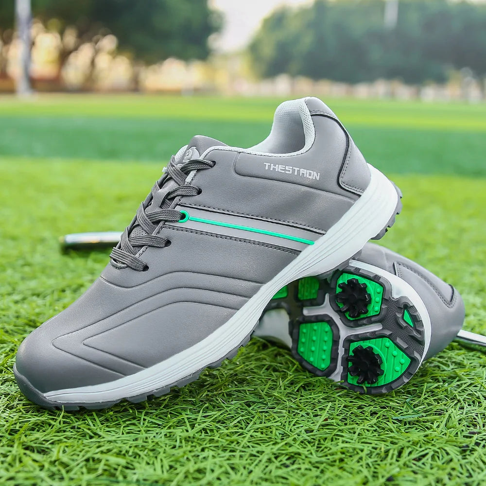 Men’s Waterproof Golf Shoes Lightweight Spiked Golf Sneakers Professional Athletic Golf Trainers Non-Slip Outdoor Golf Footwear