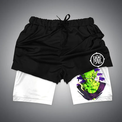 Gym-Shorts mit Dragon Ball &amp; One Piece-Anime-Print