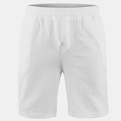 Men's Casual Cotton-Linen Drawstring Shorts