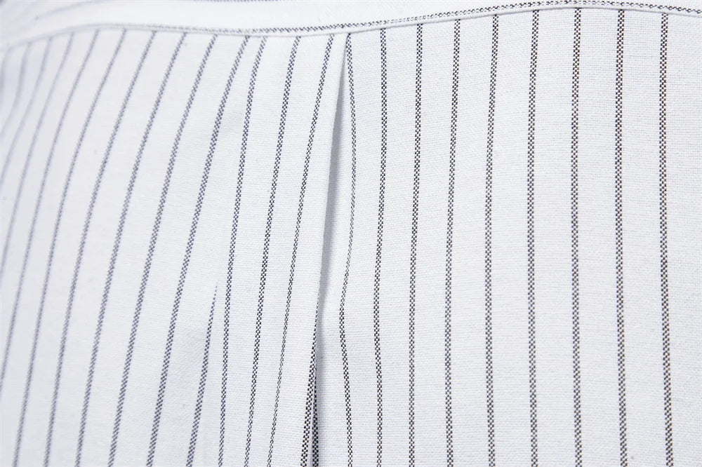 Single Pocket Color Striped Long-sleeved Men's Shirts