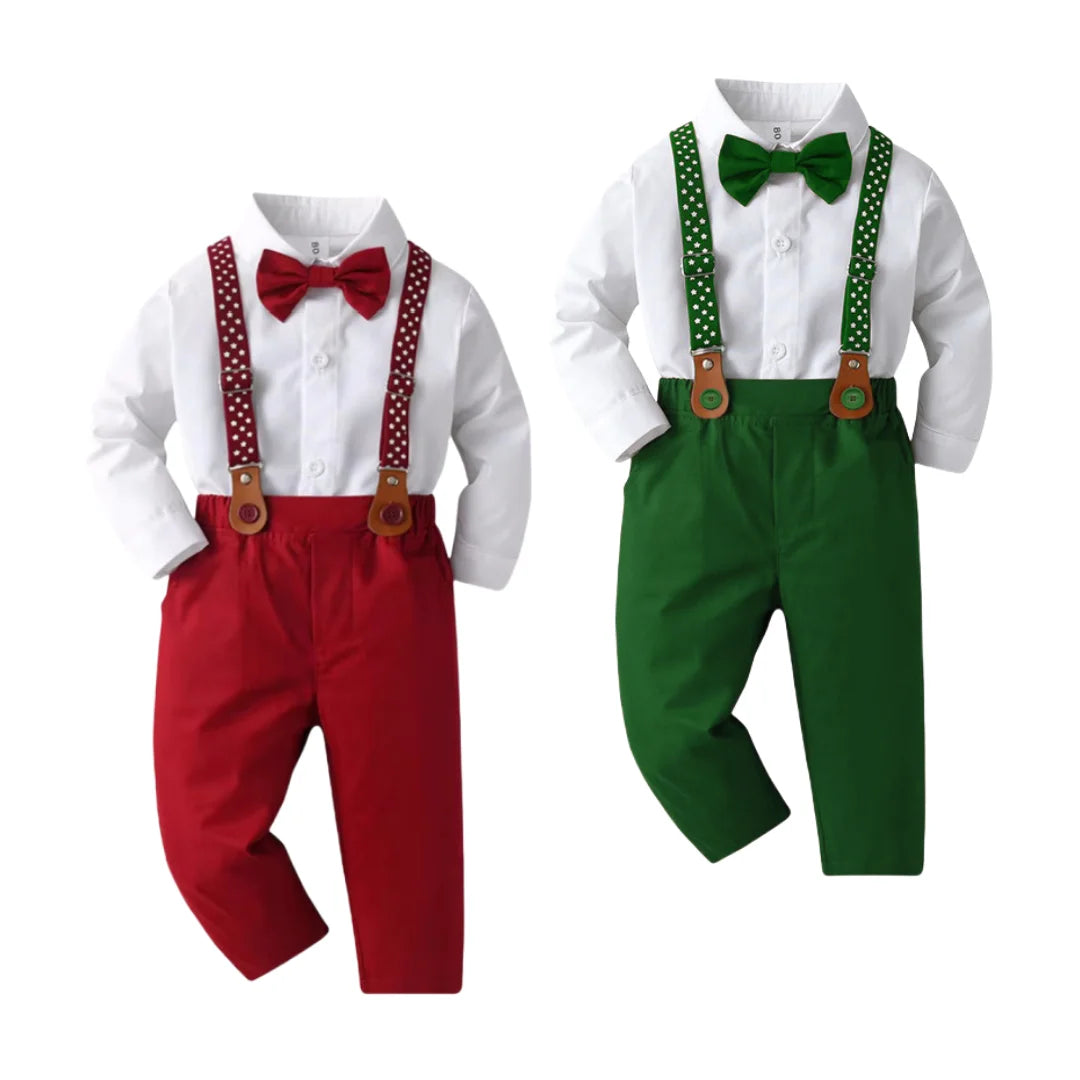 Boys Christmas Star Print Formal Outfit