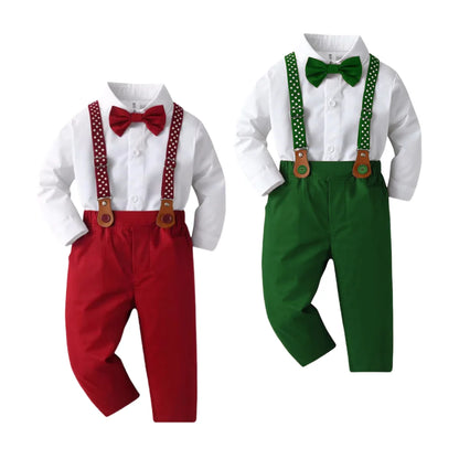 Boys Christmas Star Print Formal Outfit