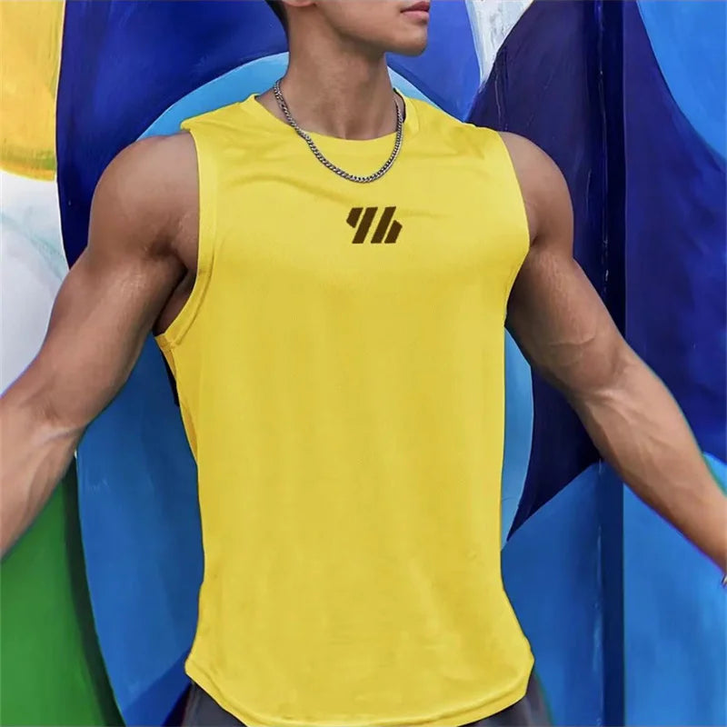 Men's Summer Running Sleeveless Mesh Gym Vest