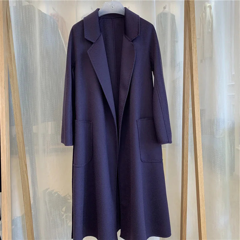 Women's Handmade Double-Sided Woollen Long Coat