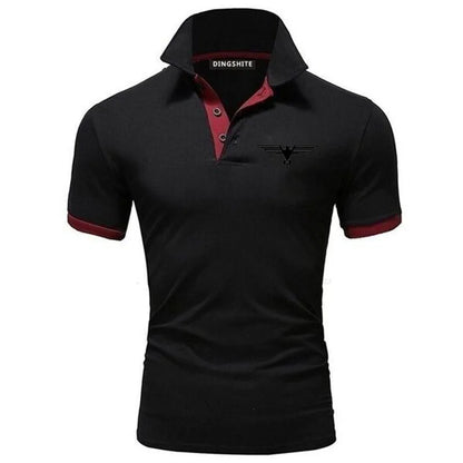 Besticktes, einfarbiges, schmal geschnittenes Polo-Golfshirt für Herren