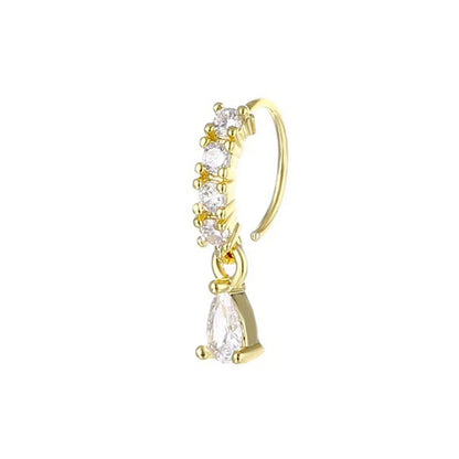 Nasenring mit Zirkonia für Damen – Hängender Nasenpiercing-Schmuck mit Zirkonia