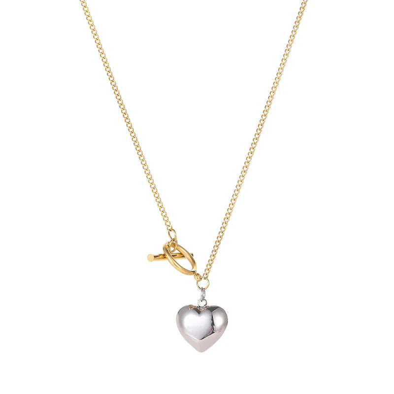 Titanium Steel Love Heart Necklace for Women