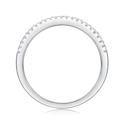 Alliances demi-éternité en argent 925 et diamants pour femme
