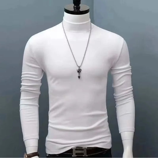 Dünner Rollkragenpullover aus Baumwolle für Herren in Rotwein
