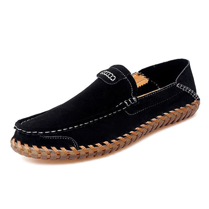 Mocassins à enfiler doux et décontractés en cuir suédé pour hommes