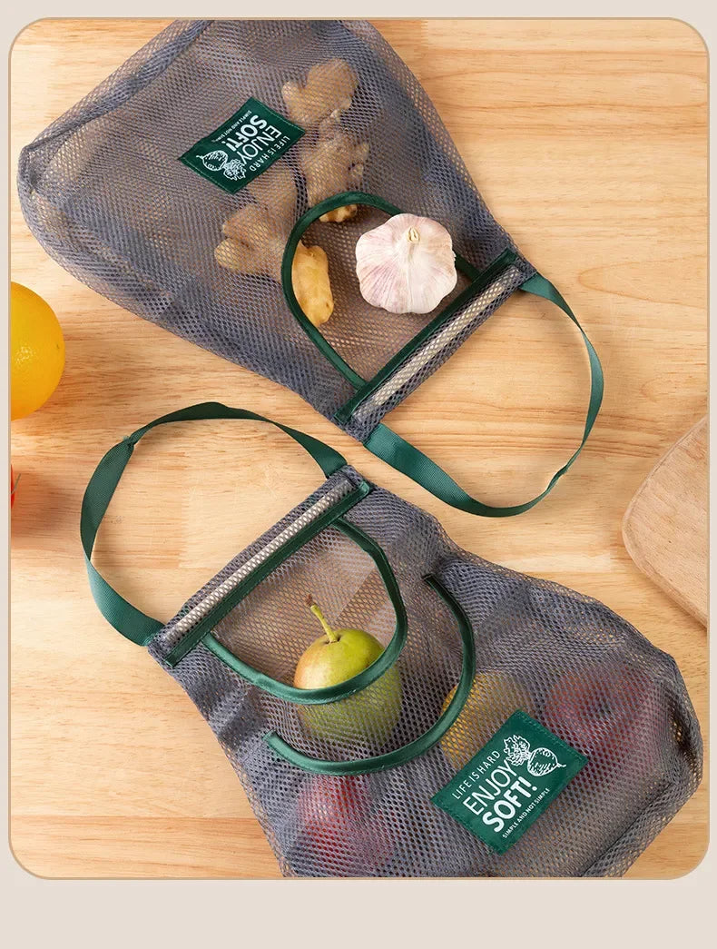 Kitchen's Multi-Layer Hanging Mesh Bags