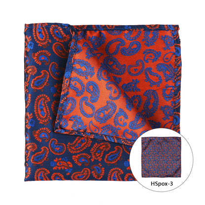 Pochette de costume homme à motif cachemire multicolore – Mouchoir de mariage tissé jacquard