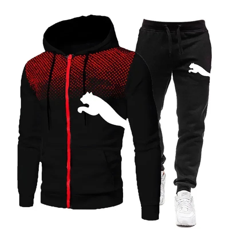 Men's Casual Zipper Hooded Designer Tracksuit